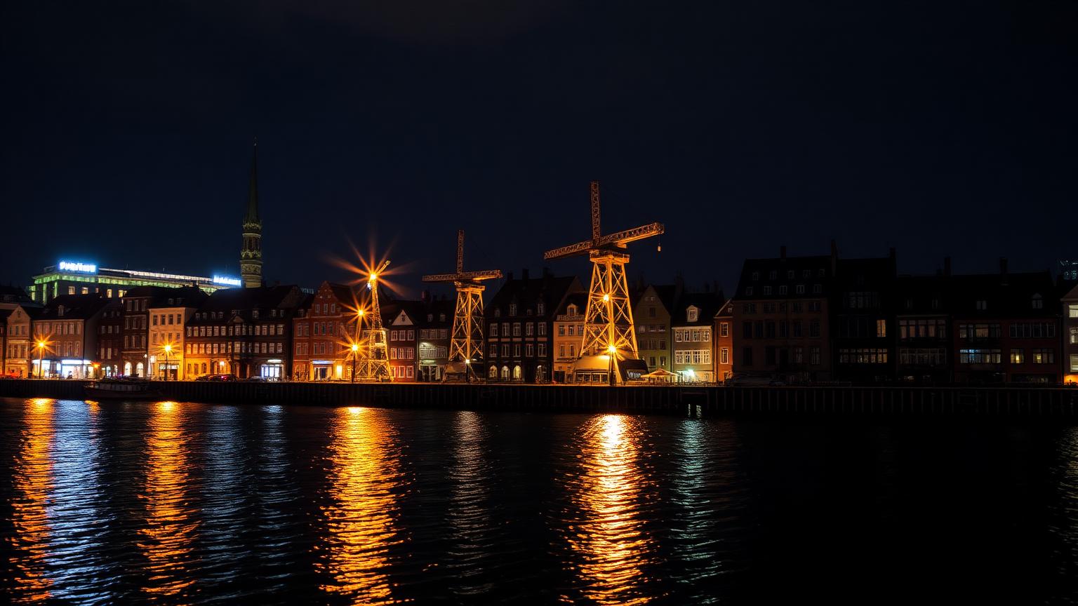Limuzyny w Gdańsku — panorama Gdańsk nocą