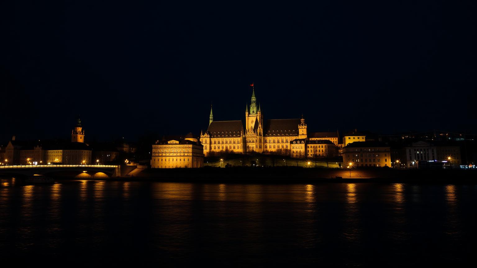 Limuzyny w Krakowie — panorama Kraków nocą