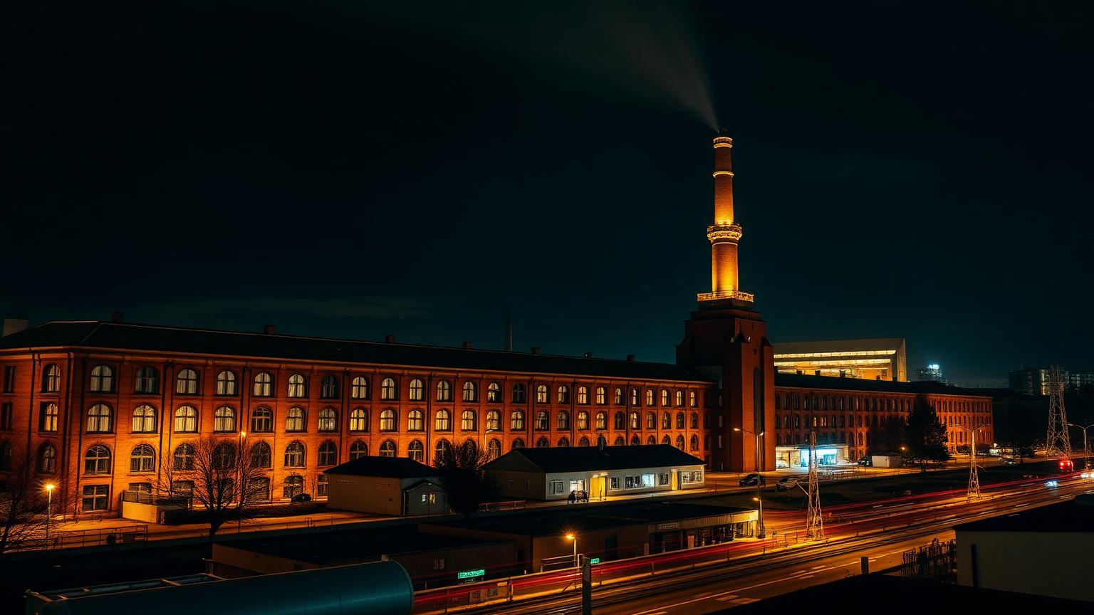 Limuzyny w Łodzi — panorama Łódź nocą