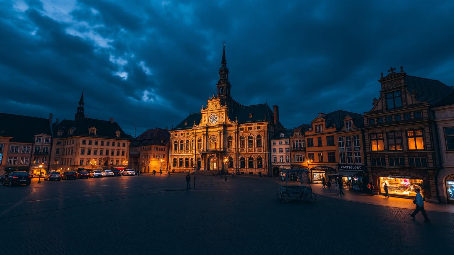 Limuzyny w Poznaniu — panorama Poznań nocą