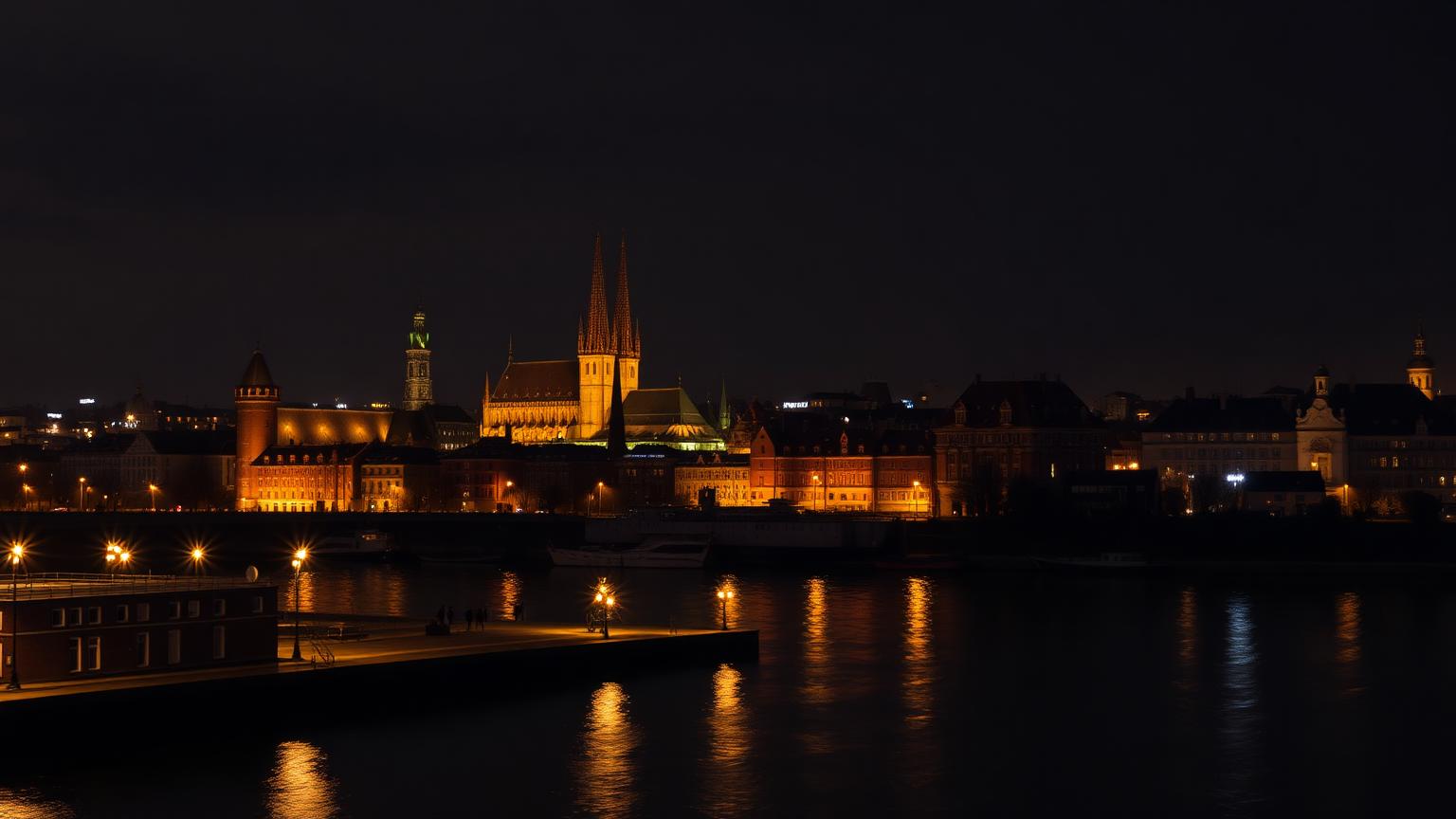 Limuzyny w Toruniu — panorama Toruń nocą